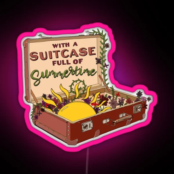 Suitcase Full Of Summertime RGB Neon Sign