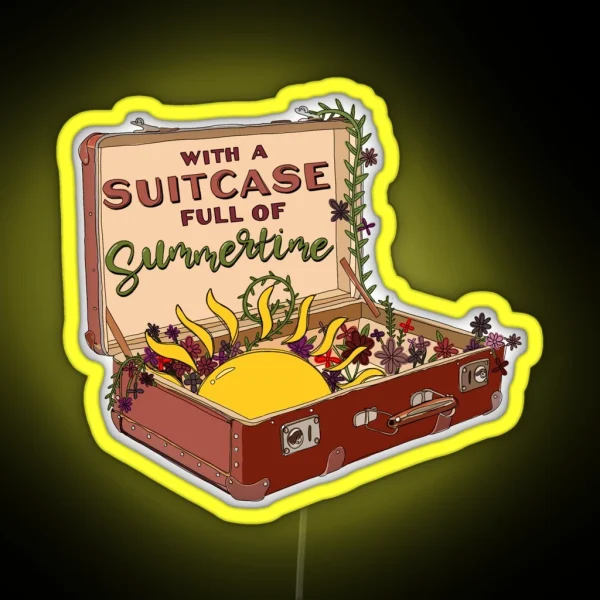 Suitcase Full Of Summertime RGB Neon Sign