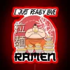 Neon sign featuring a sumo wrestler slurping noodles, adding a pop of color to the Sumo Showdown scene.