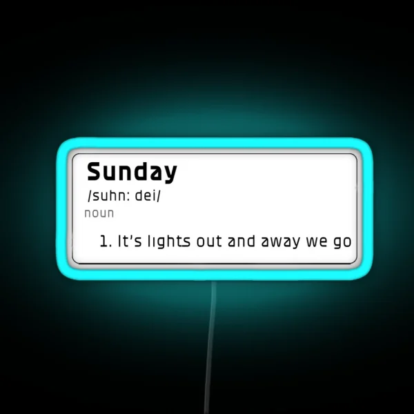 Sunday Meaning For F1 Fans RGB Neon Sign