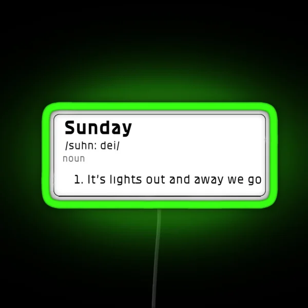 Sunday Meaning For F1 Fans RGB Neon Sign