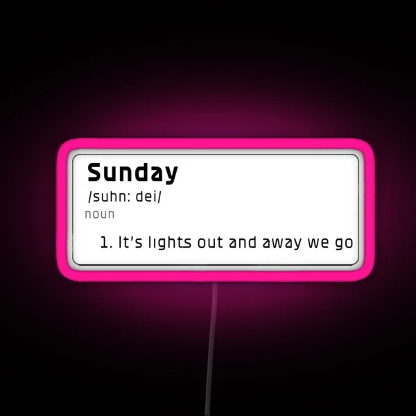 Sunday Meaning For F1 Fans RGB Neon Sign