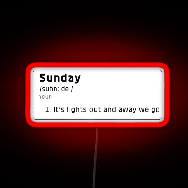 Sunday Meaning For F1 Fans RGB Neon Sign