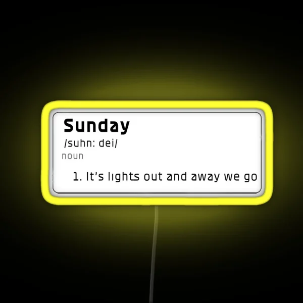 Sunday Meaning For F1 Fans RGB Neon Sign