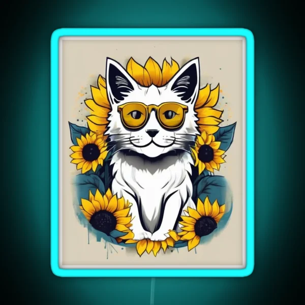 Sunflower Cat 2 RGB Neon Sign