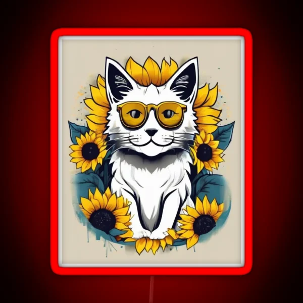 Sunflower Cat 2 RGB Neon Sign