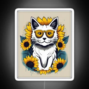 Sunflower Cat 2 RGB Neon Sign