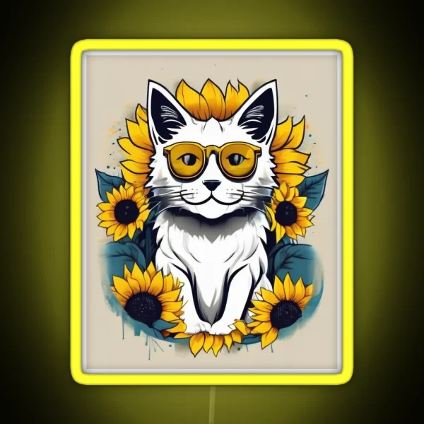 Sunflower Cat 2 RGB Neon Sign