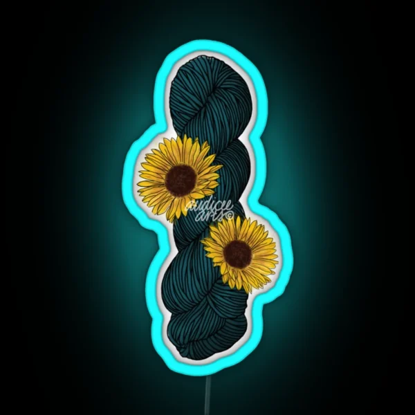 Sunflower Skein No Background RGB Neon Sign