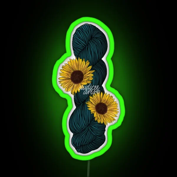 Sunflower Skein No Background RGB Neon Sign