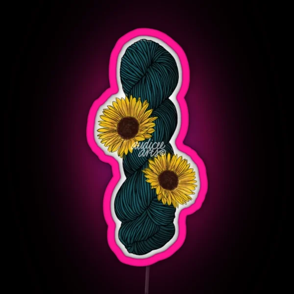 Sunflower Skein No Background RGB Neon Sign