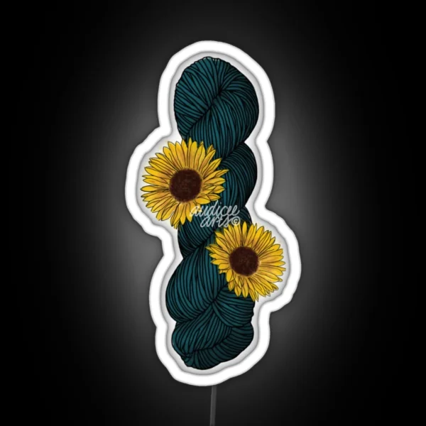 Sunflower Skein No Background RGB Neon Sign