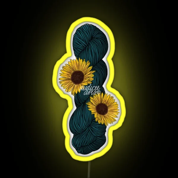 Sunflower Skein No Background RGB Neon Sign