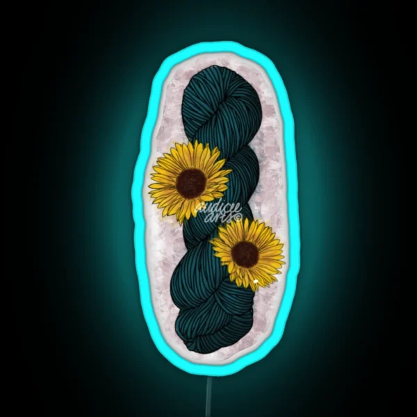 Sunflower Skein With Background RGB Neon Sign