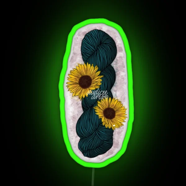 Sunflower Skein With Background RGB Neon Sign