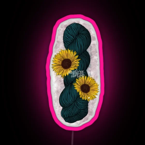 Sunflower Skein With Background RGB Neon Sign