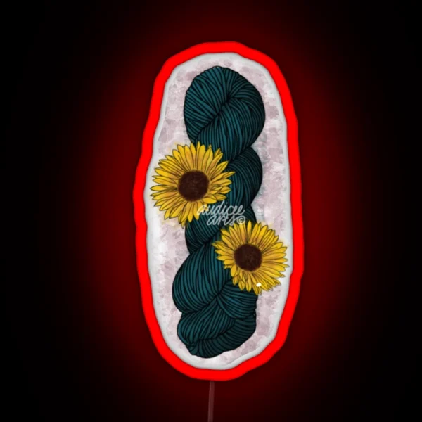 Sunflower Skein With Background RGB Neon Sign