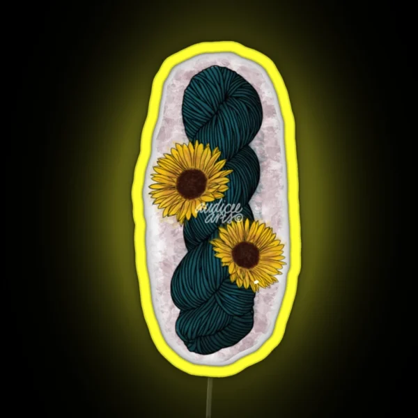 Sunflower Skein With Background RGB Neon Sign