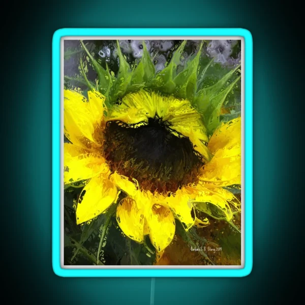 Sunflower Watercolour Style RGB Neon Sign