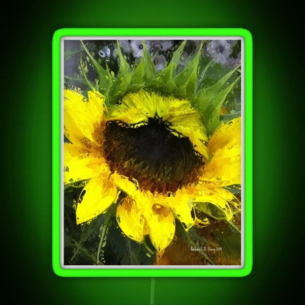Sunflower Watercolour Style RGB Neon Sign