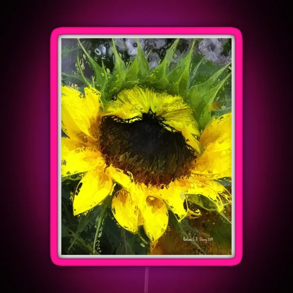 Sunflower Watercolour Style RGB Neon Sign