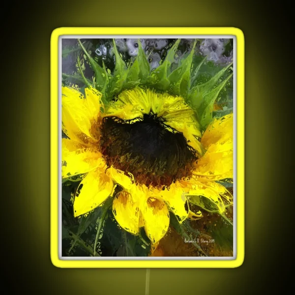 Sunflower Watercolour Style RGB Neon Sign