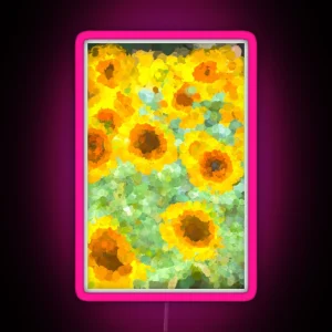 Sunflowers Monet Style RGB Neon Sign