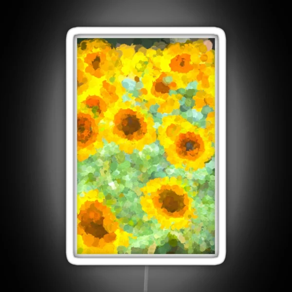 Sunflowers Monet Style RGB Neon Sign