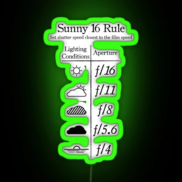 Sunny 16 Rule Black RGB Neon Sign