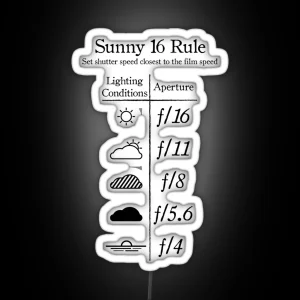 Sunny 16 Rule Black RGB Neon Sign