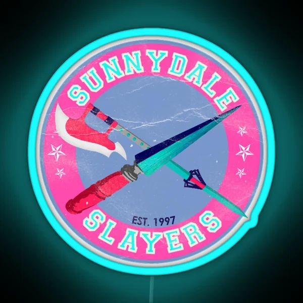 Sunnydale Slayers Varsity University Logo RGB Neon Sign