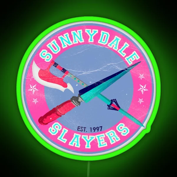 Sunnydale Slayers Varsity University Logo RGB Neon Sign