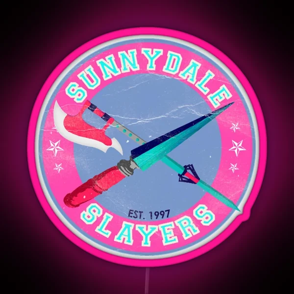 Sunnydale Slayers Varsity University Logo RGB Neon Sign