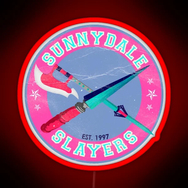 Sunnydale Slayers Varsity University Logo RGB Neon Sign