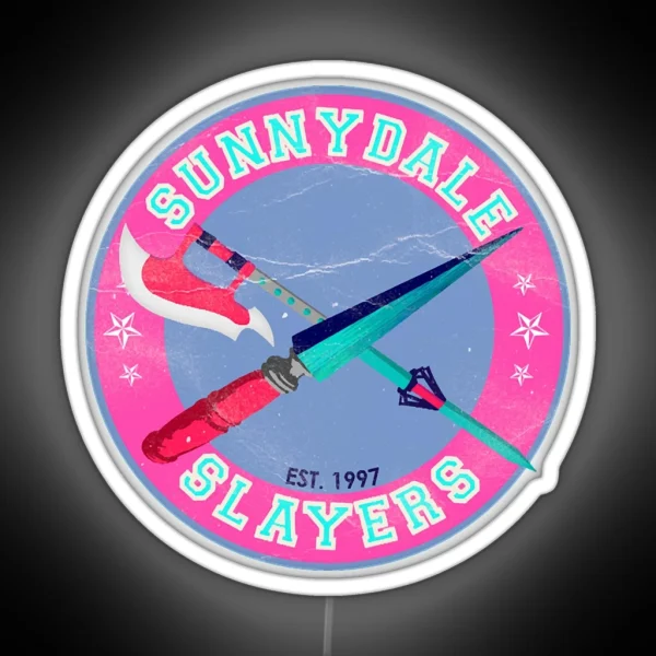 Sunnydale Slayers Varsity University Logo RGB Neon Sign
