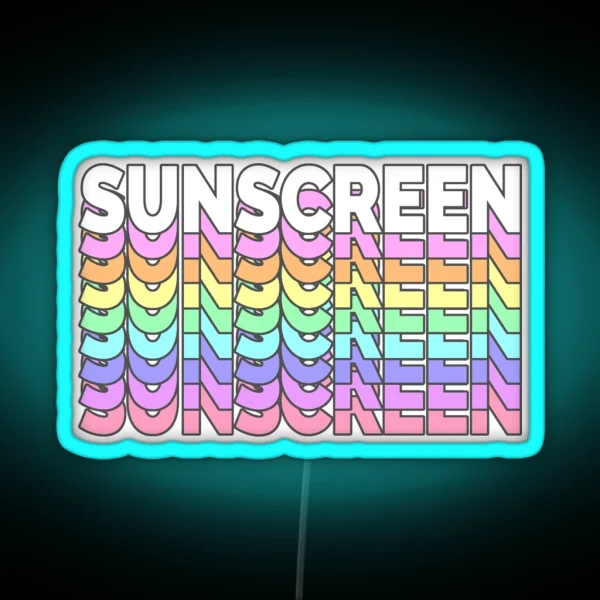 Sunscreen RGB Neon Sign