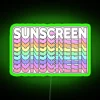 Neon Green Sunscreen Sign with RGB Colors