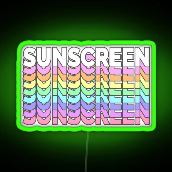 Sunscreen RGB Neon Sign