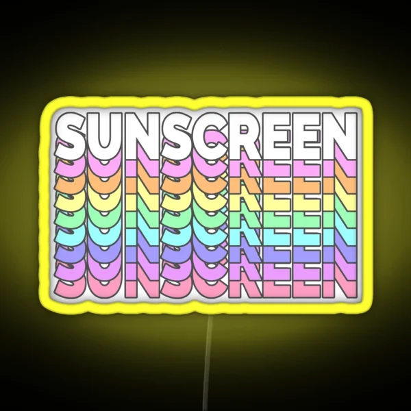 Sunscreen RGB Neon Sign