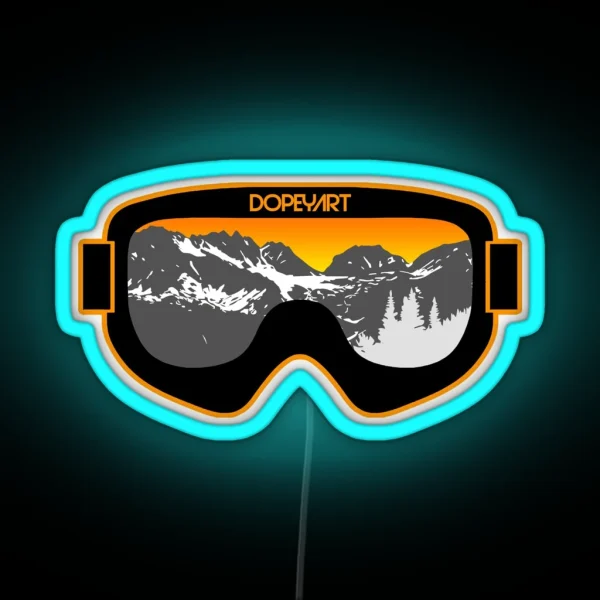 Sunset Goggles 2 Ski And Snowboard Goggle Art Dopeyart RGB Neon Sign