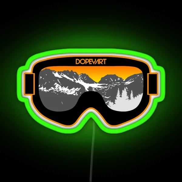 Sunset Goggles 2 Ski And Snowboard Goggle Art Dopeyart RGB Neon Sign