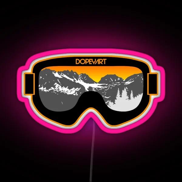 Sunset Goggles 2 Ski And Snowboard Goggle Art Dopeyart RGB Neon Sign