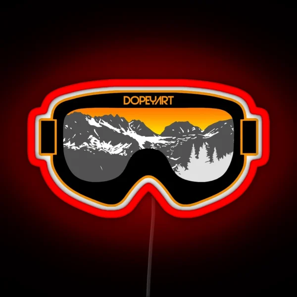 Sunset Goggles 2 Ski And Snowboard Goggle Art Dopeyart RGB Neon Sign