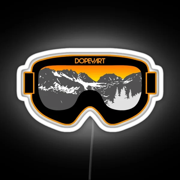 Sunset Goggles 2 Ski And Snowboard Goggle Art Dopeyart RGB Neon Sign