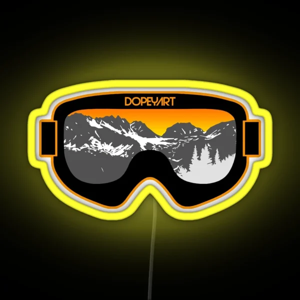 Sunset Goggles 2 Ski And Snowboard Goggle Art Dopeyart RGB Neon Sign