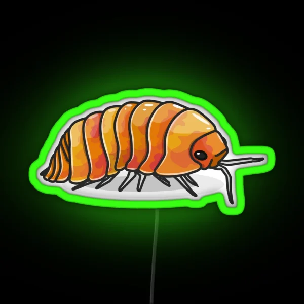 Sunset Isopod Roly Poly Orange RGB Neon Sign