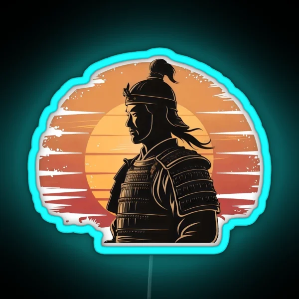 Sunset Samurai Warrior Graphic Led RGB Neon Sign