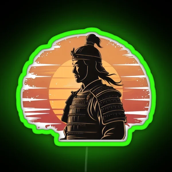Sunset Samurai Warrior Graphic Led RGB Neon Sign