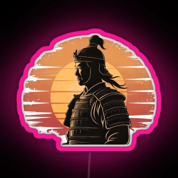 Sunset Samurai Warrior Graphic Led RGB Neon Sign