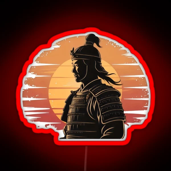 Sunset Samurai Warrior Graphic Led RGB Neon Sign